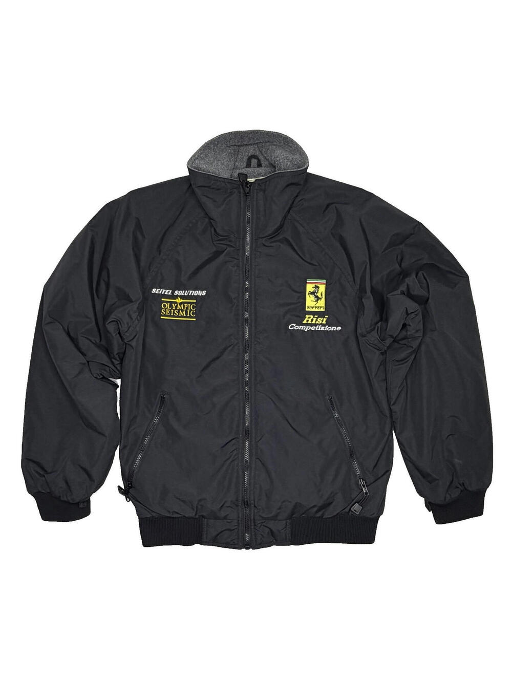 Ferrari Small Black Fleece Lined Embroidered BRANDED Full Zip Jacket P93